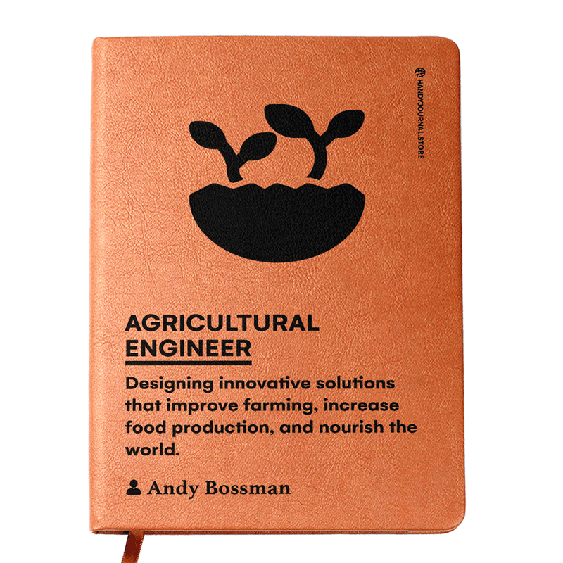 Front copy Customized Premium Leather Journal for Agricultural Engineers - Image 1