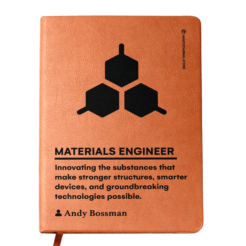 Front copy Customized Premium Leather Journal for Materials Engineers - Image 1