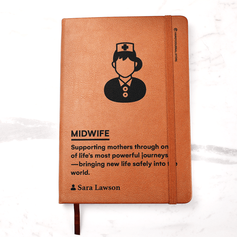 Pic 1 copy Customized Premium Leather Journal for Midwives - Image 2
