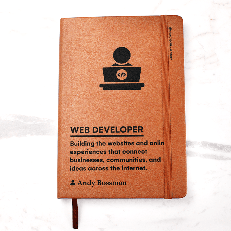 Pic 1 copy Customized Premium Leather Journal for Web Developers - Image 2