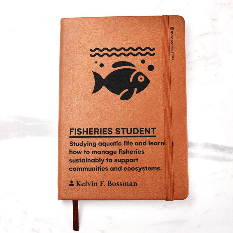 Pic 1 copy Customized Premium Leather Journal for Fisheries Students - Image 2