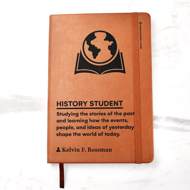 Pic 1 copy Customized Premium Leather Journal for History Students - Image 2