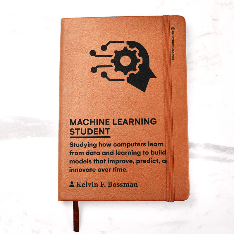 Pic 1 copy Customized Premium Leather Journal for Machine Learning Students - Image 2