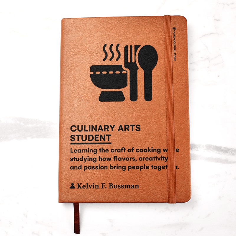 Pic 1 copy Customized Premium Leather Journal for Culinary Arts Students - Image 2