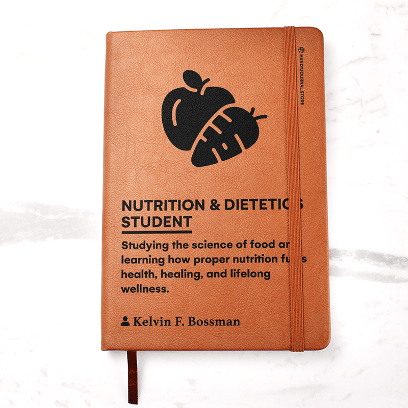 Pic 1 copy Customized Premium Leather Journal for Nutrition & Dietetics Students - Image 2