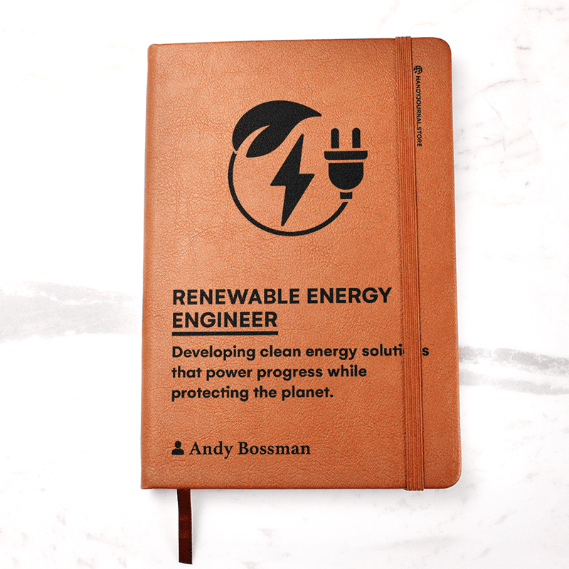 Pic 1 copy Customized Premium Leather Journal for Renewable Energy Engineers - Image 2
