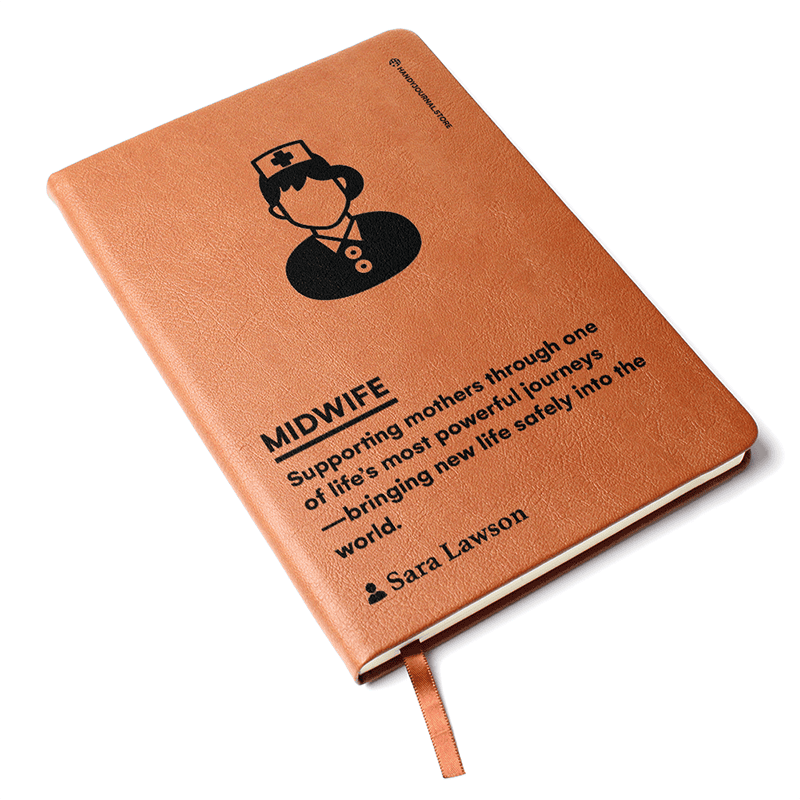 Pic 3 copy Customized Premium Leather Journal for Midwives - Image 4