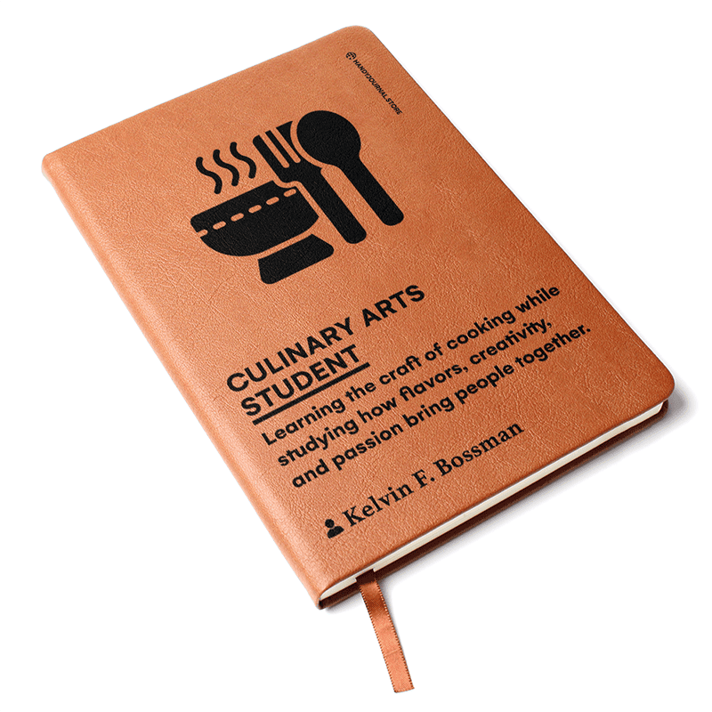 Pic 3 copy Customized Premium Leather Journal for Culinary Arts Students - Image 4